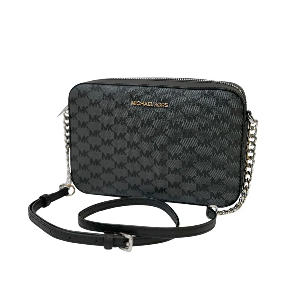 Michael Kors Jet Set Item East West Shoulder Crossbody Bag MK Grey Black