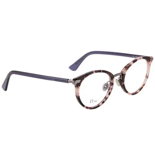 Dior Havana/black Round Eyeglasses DIORESSENCE2 0T4 49 Optical Frame - Frame: Black
