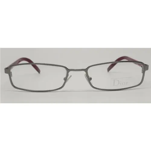 Christian Dior 0067 Silver/red 86V Metal Eyeglasses Frame 53-18-140 Italy Rx