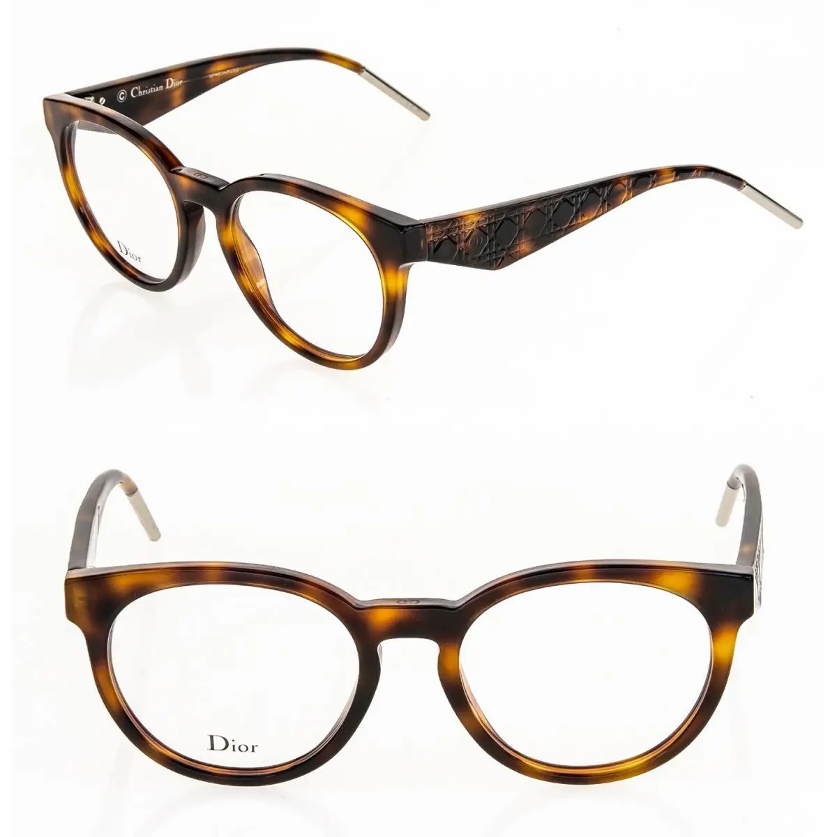 Christian  Verydior 2 Havana Cannage Paris Square 52mm Optical Eyeglasses 2O by Dior