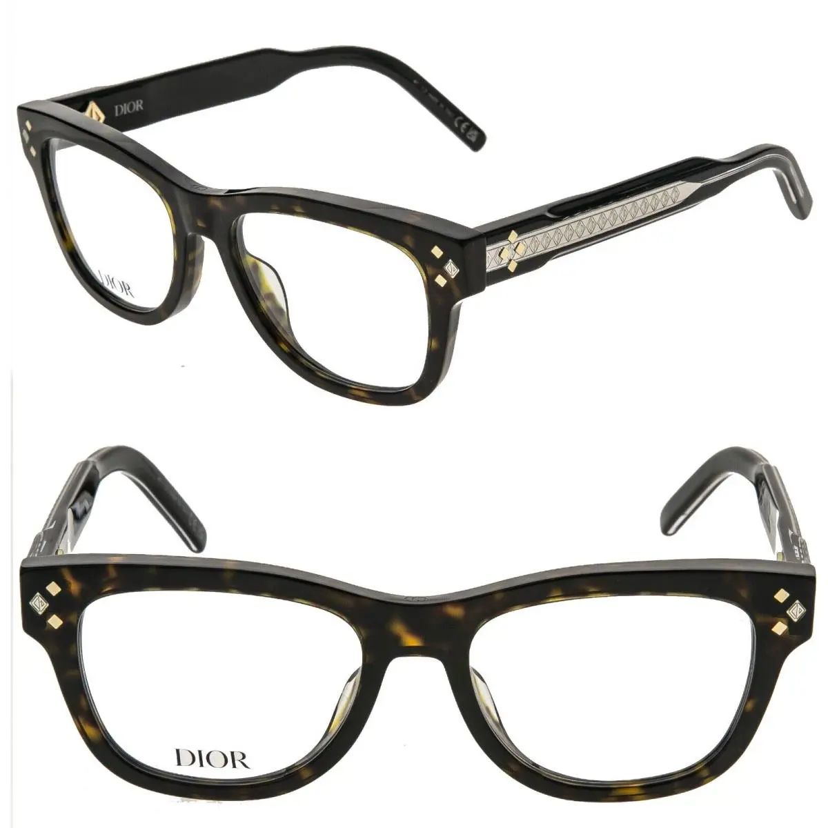 Christian Dior CD Diamondo S1I Brown Havana Eyeglasses 54mm DM50062I Diamond