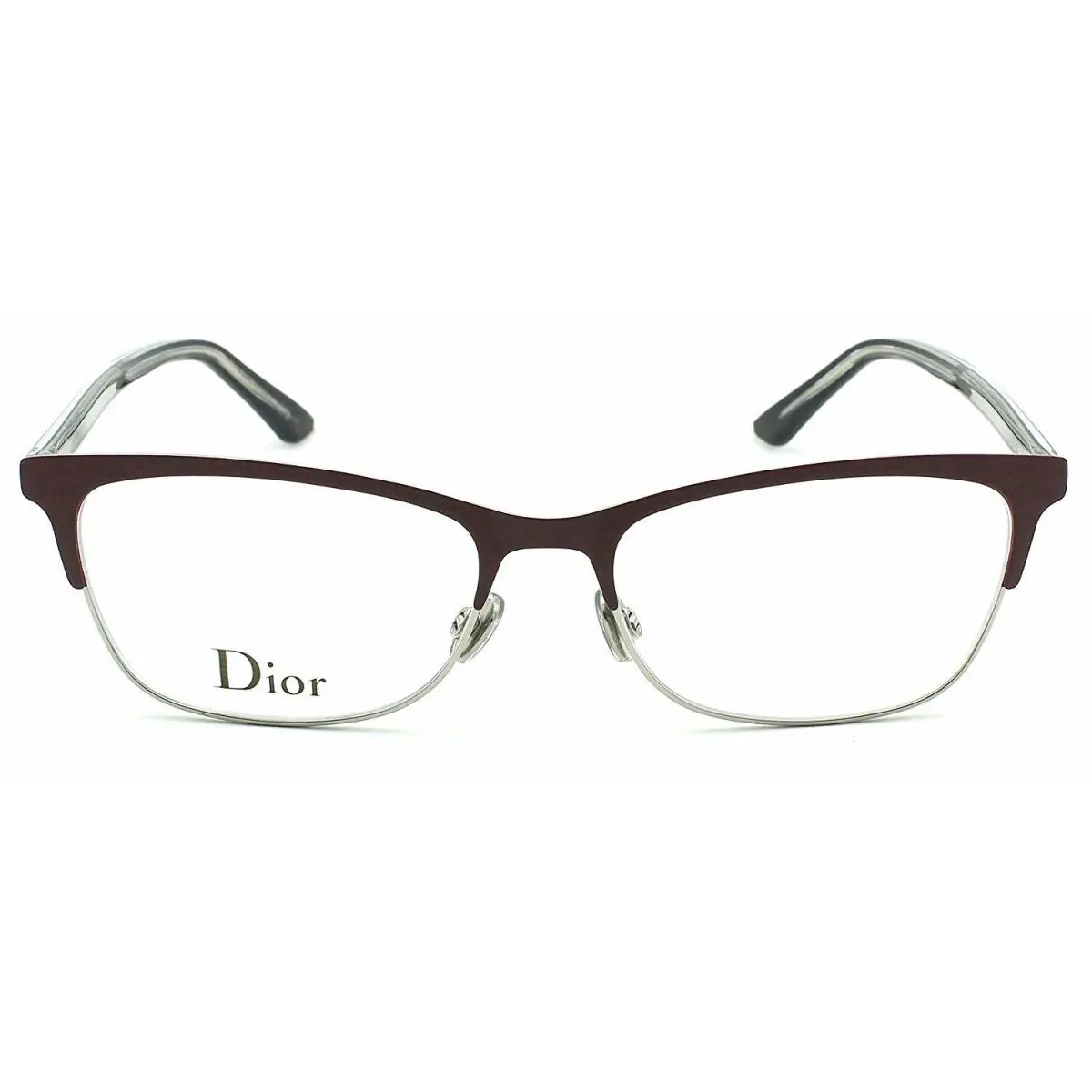 Christian Dior Montaigne No. 32 SF2 Matte Red Silver Eyeglasses Frame 56-16-145 - Red, Frame: Silver, Lens: Clear
