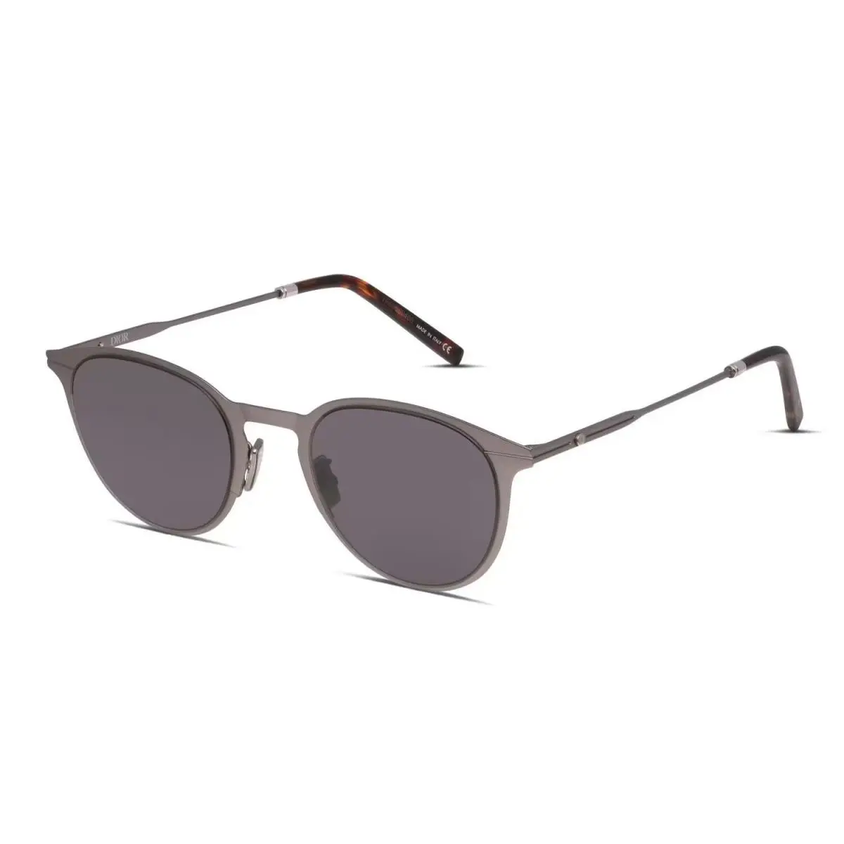 Christian Dior Sunglasses Gunmetal Grey Lens Essential RU H1A0 50mm Round - Frame: Gunmetal