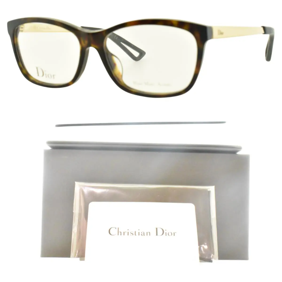 Christain  CD3288F Qsh Havana Gold Square Full Rim Womens Optical Frame by Dior