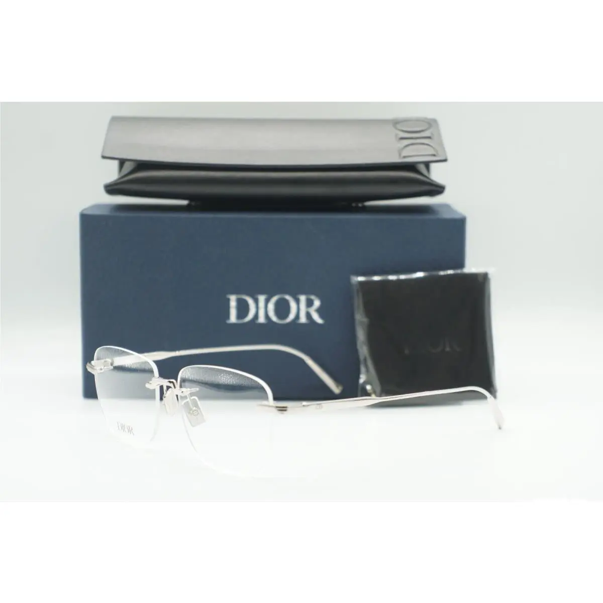 Christian Diorblacksuito S3U F000 Shiny Palladium Eyeglasses 54-16