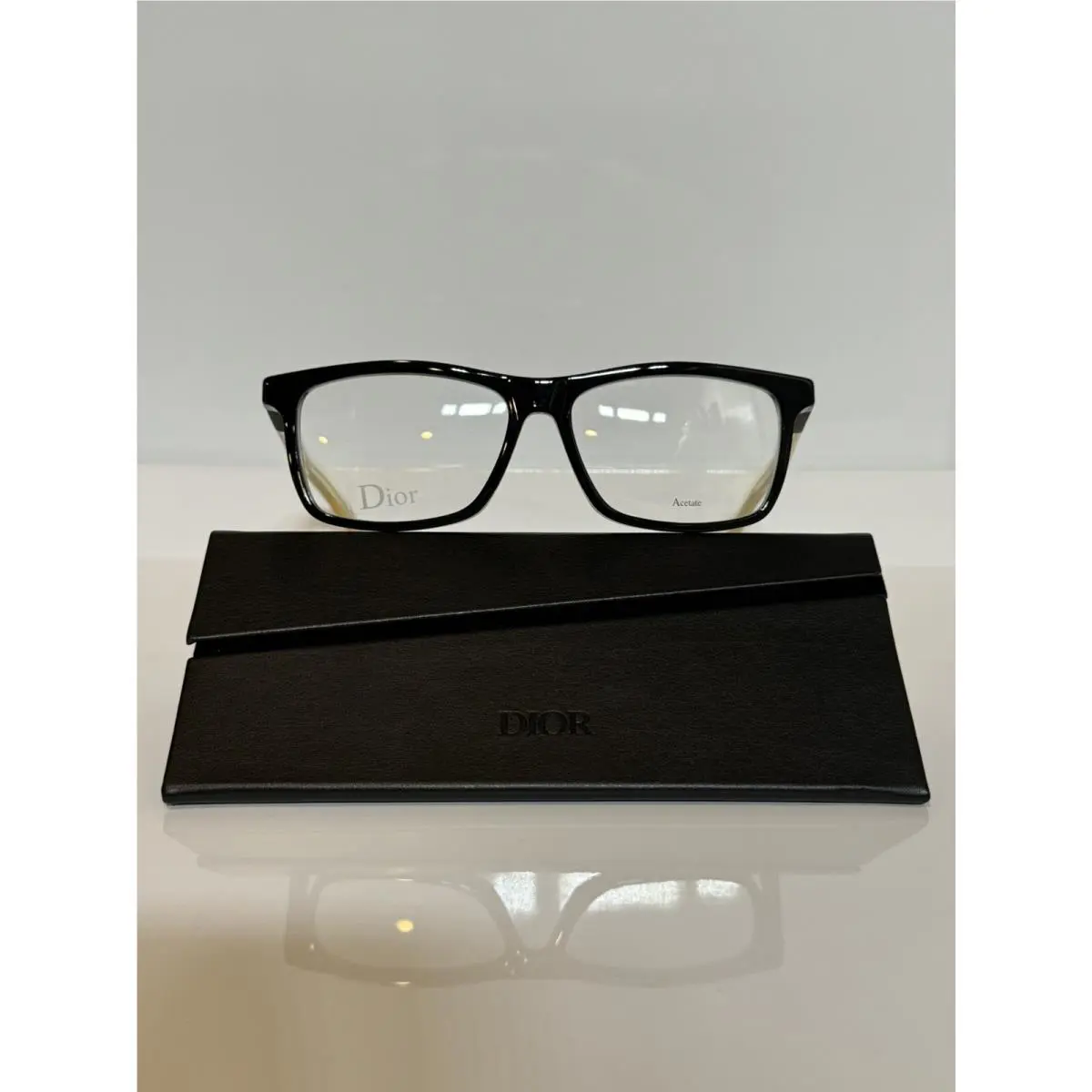 Dior Homme Blacktie 215F Lmy Havana Khaki Crystal Men’s Eyeglasses 55mm