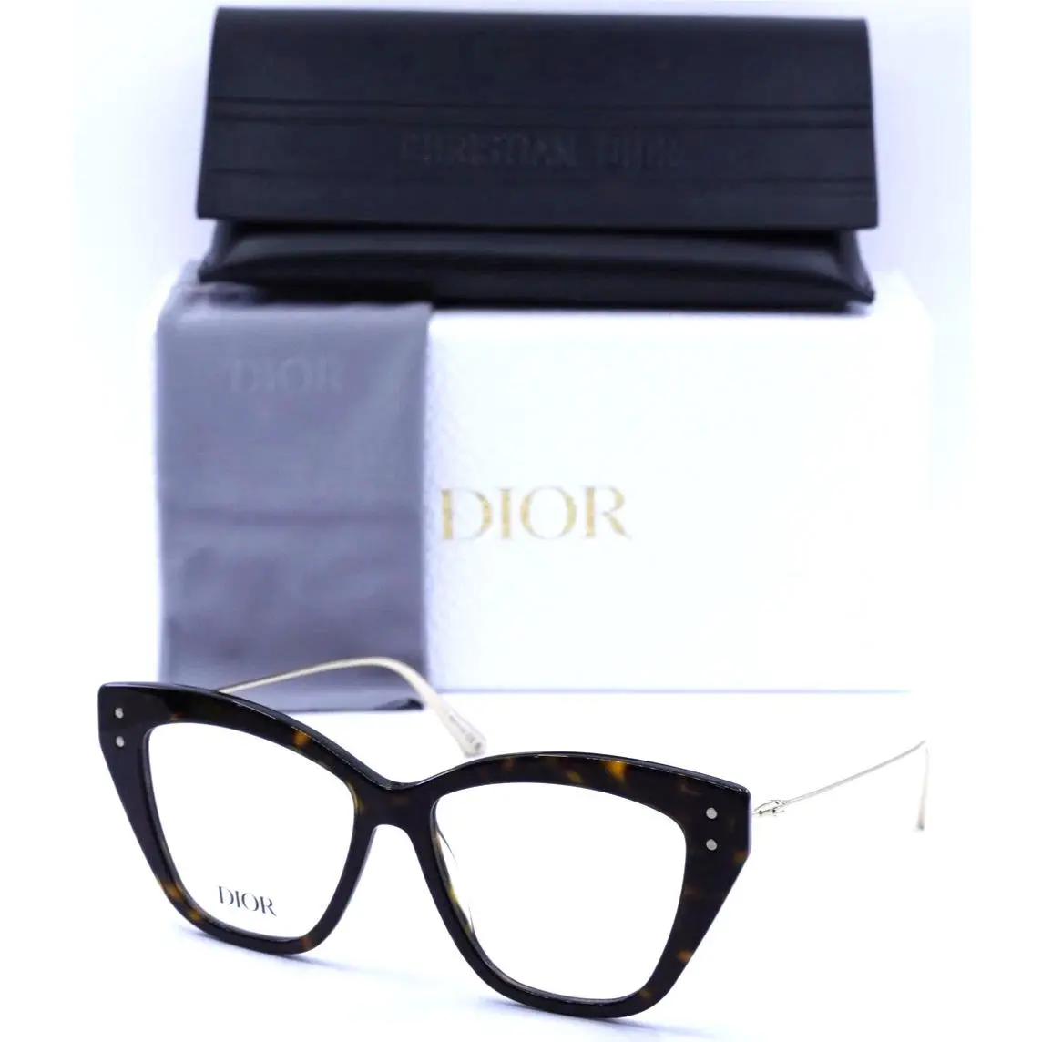 Christian Dior Missdioro B3I 2200 Havana/gold Temples Eyeglasses 52-15