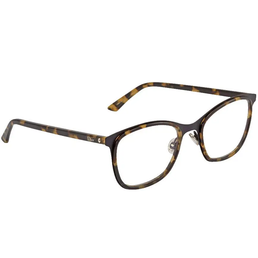 Christian Dior Eyeglasses CD Montaigne 42 Fie Havana 52mm RX Optical Frame - Frame: Black, Lens: Clear