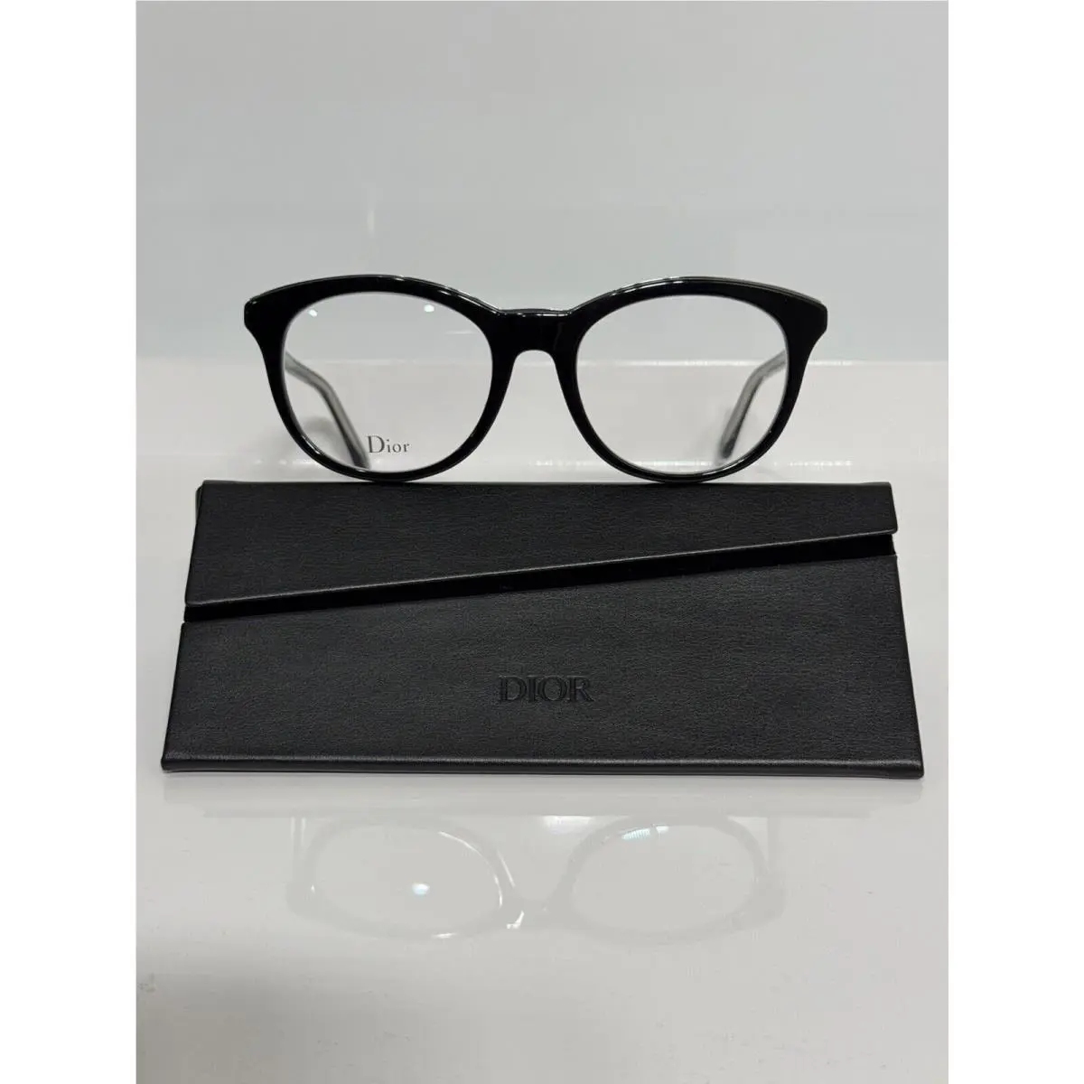 CD Montaigne 41 Vsw Black Round Crystal Woman s Eyeglasses 52mm by Dior