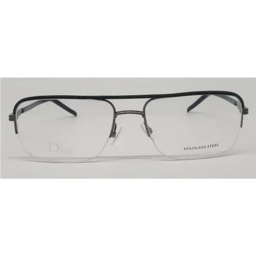 Homme 0168 Grey E5A Semi Rim Aviator Eyeglasses Frame 56-17-140 Italy by Dior