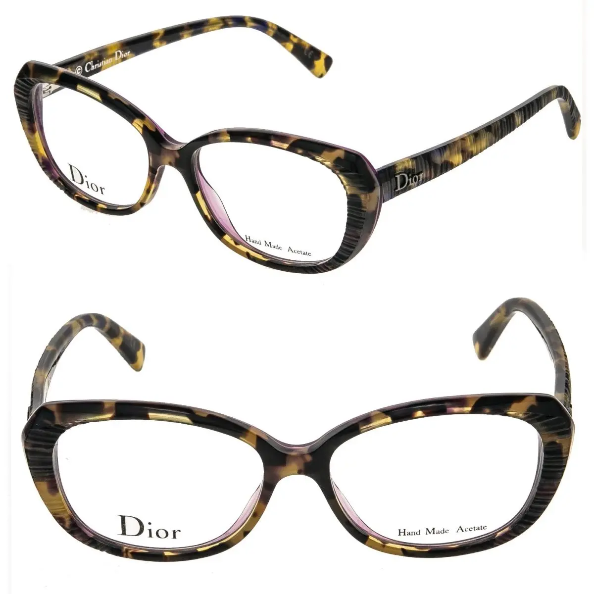 Christian Dior CD3248 3248 Violet Havana Textured Cat Eye 52mm Optical Eyeglass