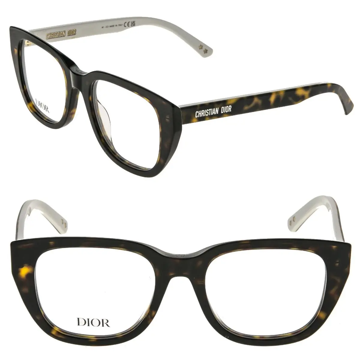 Christian  Laparisiennedioro S5I White Brown 52mm Eyeglasses Frame CD50092I by Dior