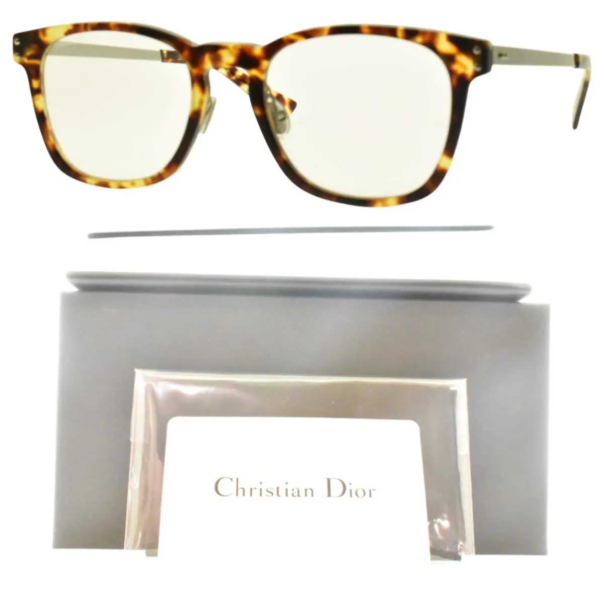 Exquise O4 Epz Havana Brown Square Full Rim Optical Frame Eyeglasses by Dior
