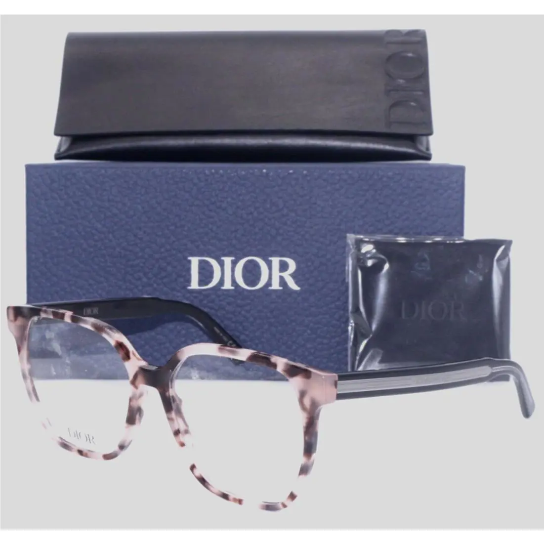 Christian Dior Diorspirito S31 2500 Peach Tortoise W/black Eyeglasses 56-16 - Frame: PEACH TORTOISE WITH BLACK TEMPLES