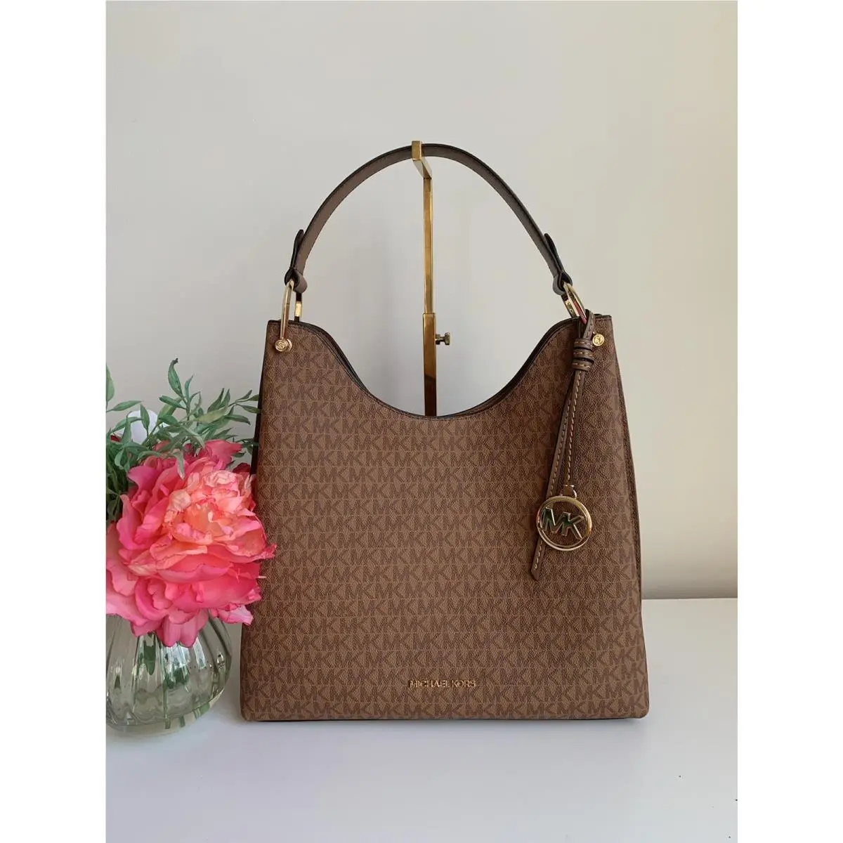 Michael Kors Joan Large Slouchy Shoulder Hobo Bag MK Signature Luggage