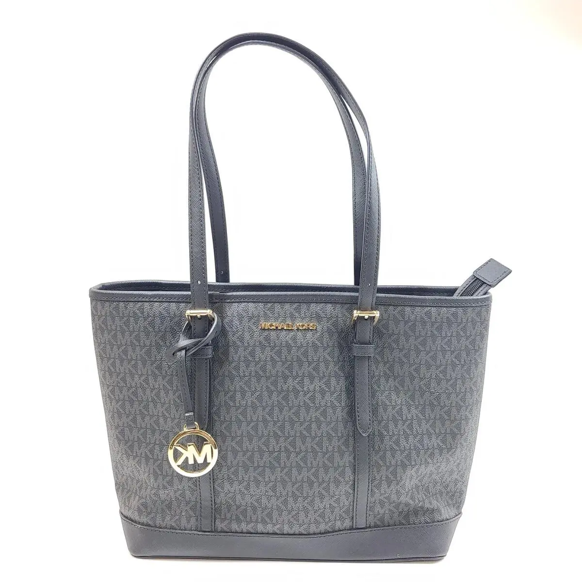 Michael Kors Jet Set Travel Small Logo Top-zip Tote Bag Black