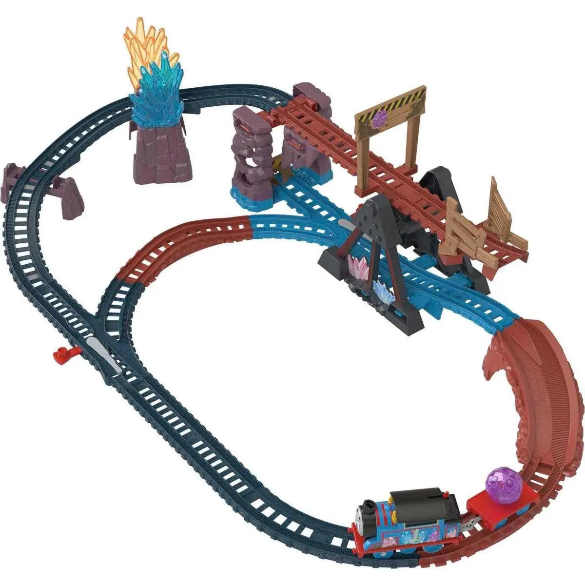 Motorized Toy Train Set Crystal Caves Adventure with Thomas Tipping Bridge 8