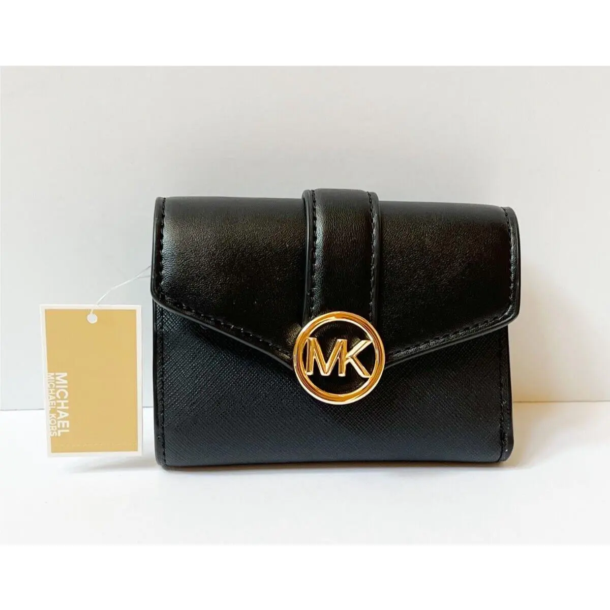Michael Kors Carmen Flap Bifold Wallet Black
