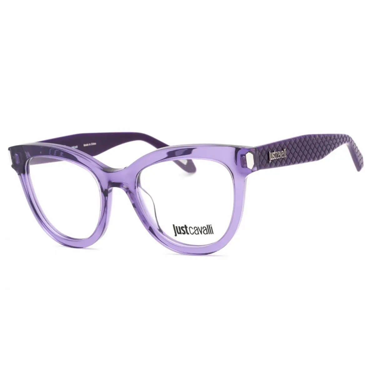 VJC004V 06LA Eyeglasses Shiny Transparent Purple Frame 51mm by Just Cavalli