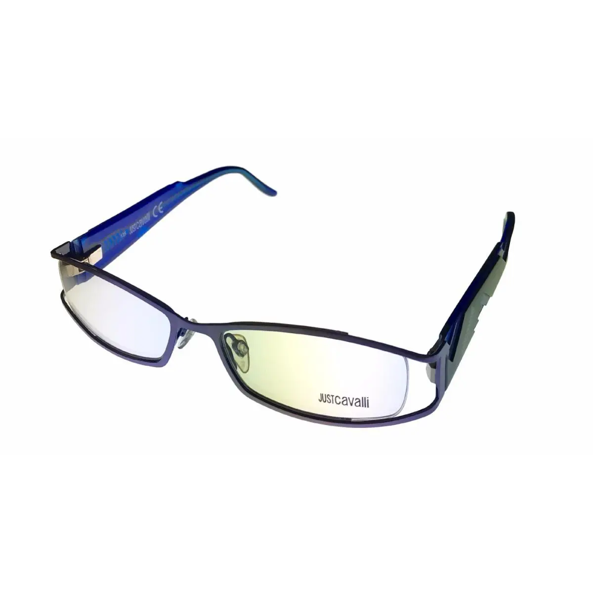 Womens Ophthalmic Frame Modified Blue Rectangle Metal JC229 80 by Just Cavalli
