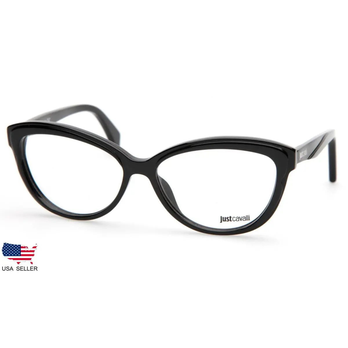 JC0748 col.001 Shiny Black Eyeglasses Glasses 54-14-140 B40mm by Just Cavalli