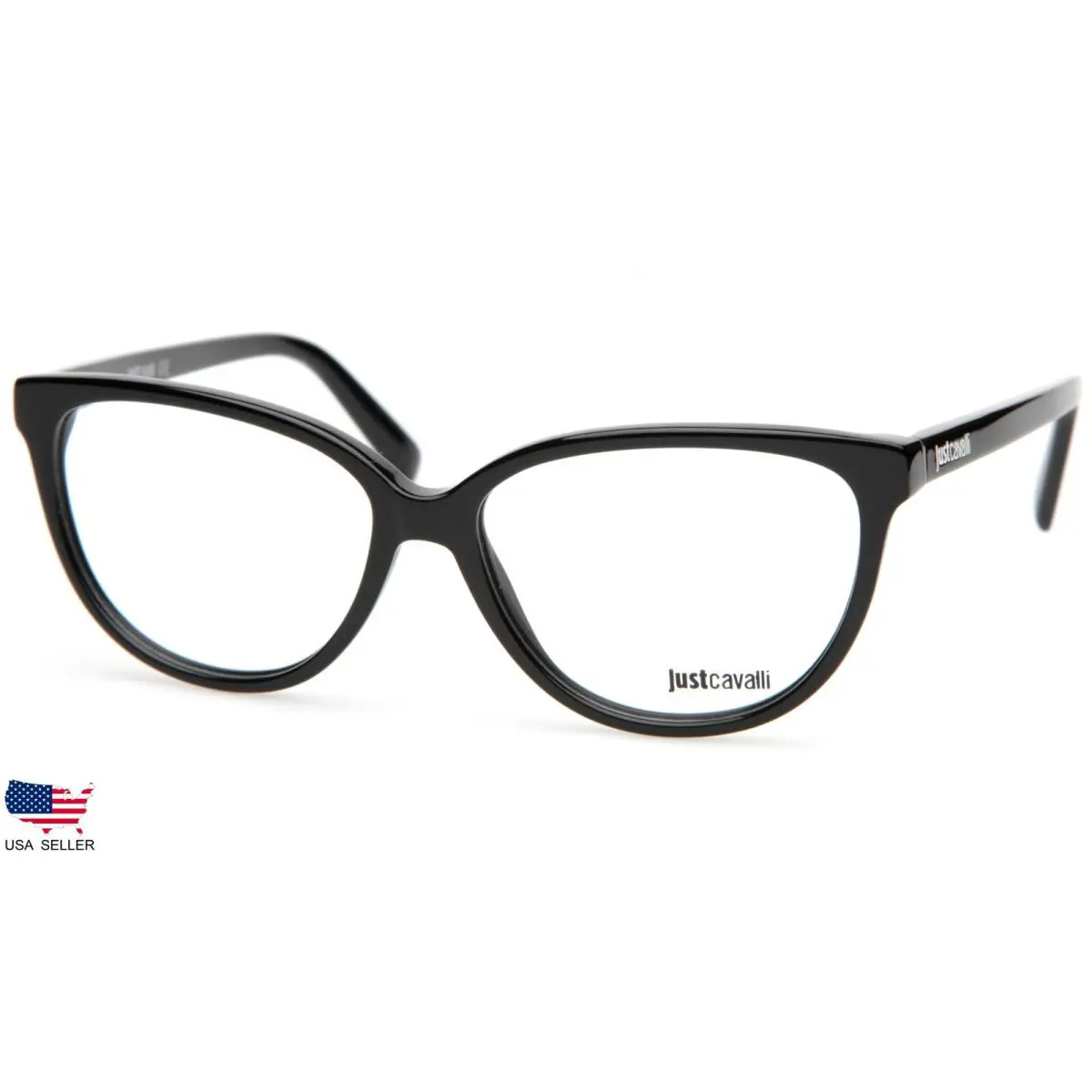JC0610 001 Shiny Black Eyeglasses Glasses Frame 54-14-140 B41mm by Just Cavalli
