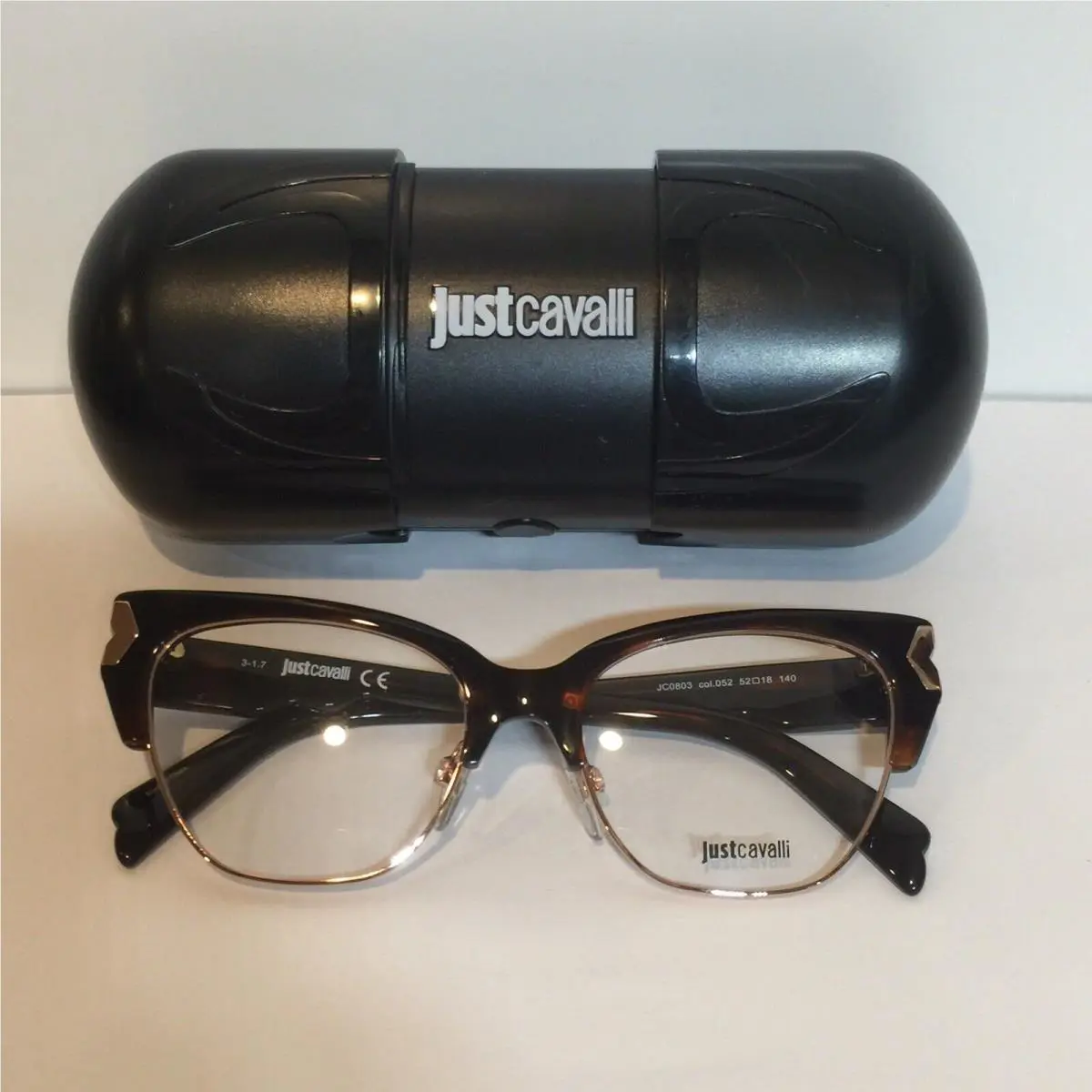 Just Cavalli JC0803 052 Dark Havana Gold Plastic Eyeglasses 52mm