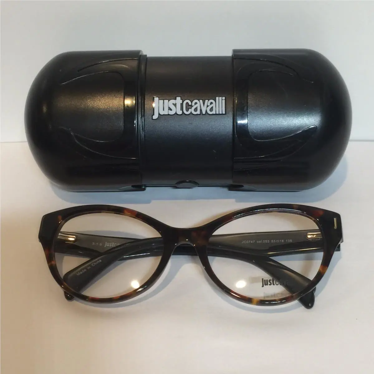 Just Cavalli JC0747 053 Blonde Havana Cateye Plastic Eyeglasses 53mm