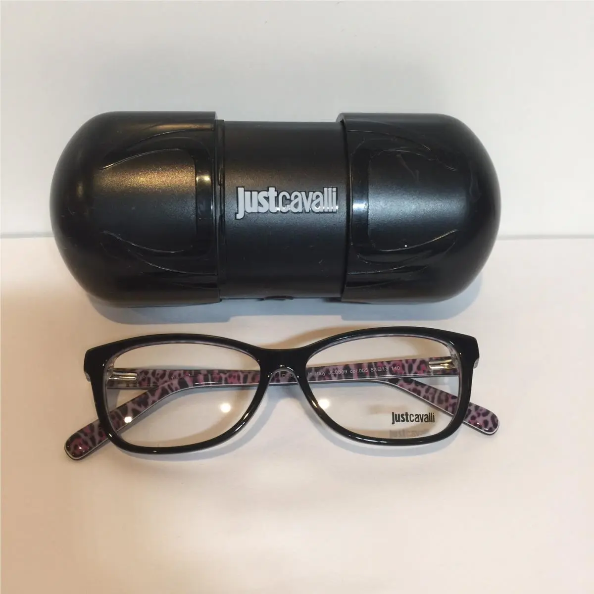 Just Cavalli JC0609 005 Black Turquoise Cateye Woman Eyeglasses 53mm