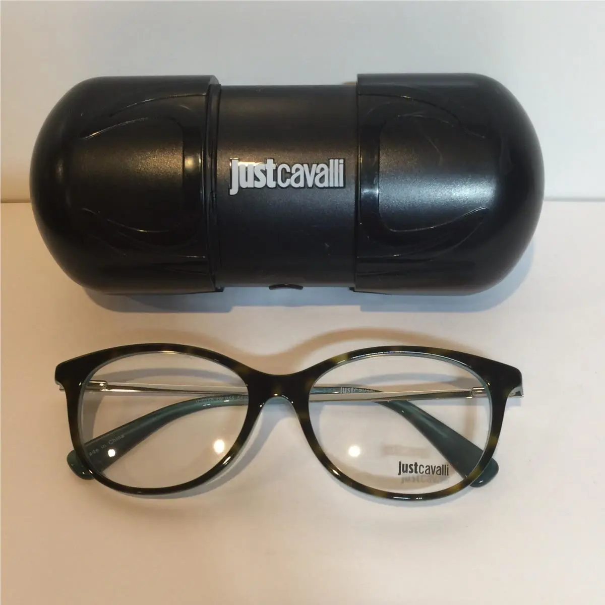 Just Cavalli JC0755 056 Havana Turquoise Cateye Plastic Eyeglasses 54mm