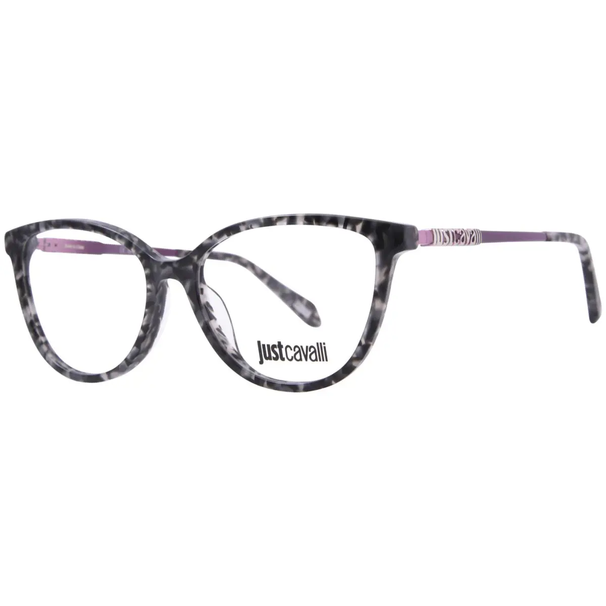 VJC008 09SX Eyeglasses Women`s Transparent Grey/havana Cat Eye 54mm by Just Cavalli