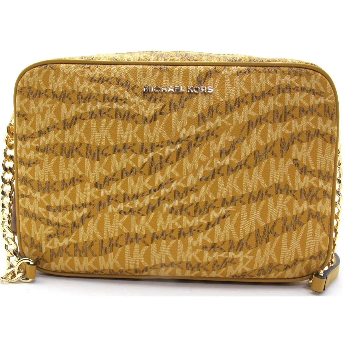 Jet Set LG East West Pvc/leather Crossbody MK Monogram Marigold by Michael Kors