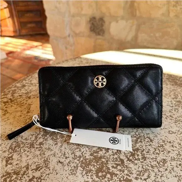 Tory Burch Willa Black Shoulder Bag Quilted Chain Medium Bag / Wallet Option