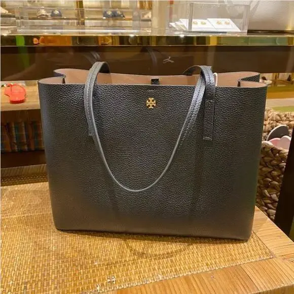 Tory Burch Blake Large Casual Crossbody Pebble Leather Tote Handbag