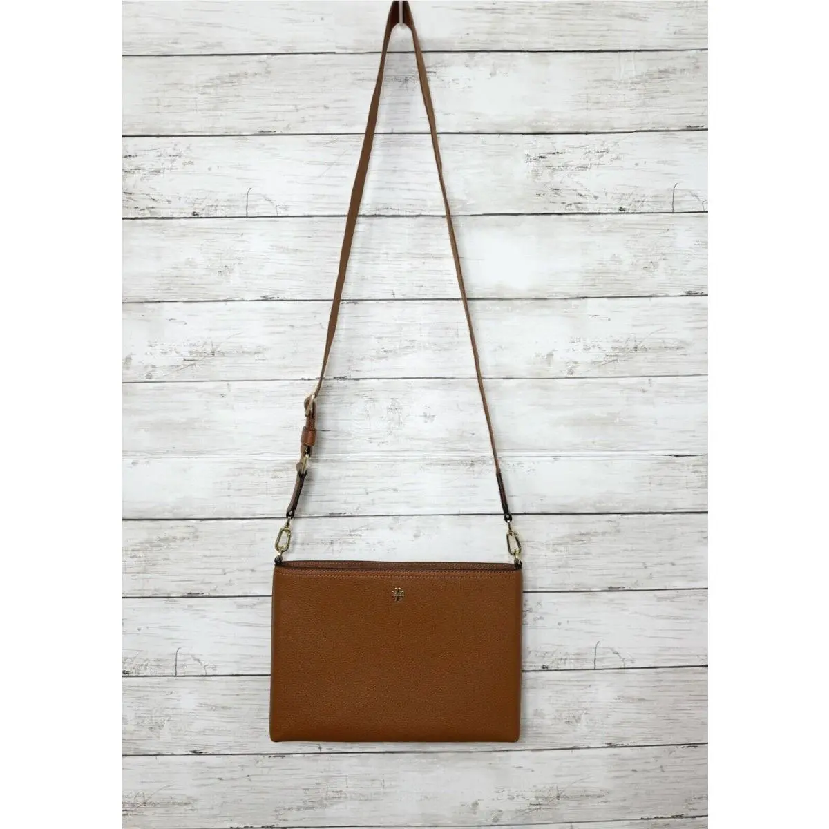 Blake Pebble Leather Swingpack Crossbody Handbag MOOSE by Tory Burch