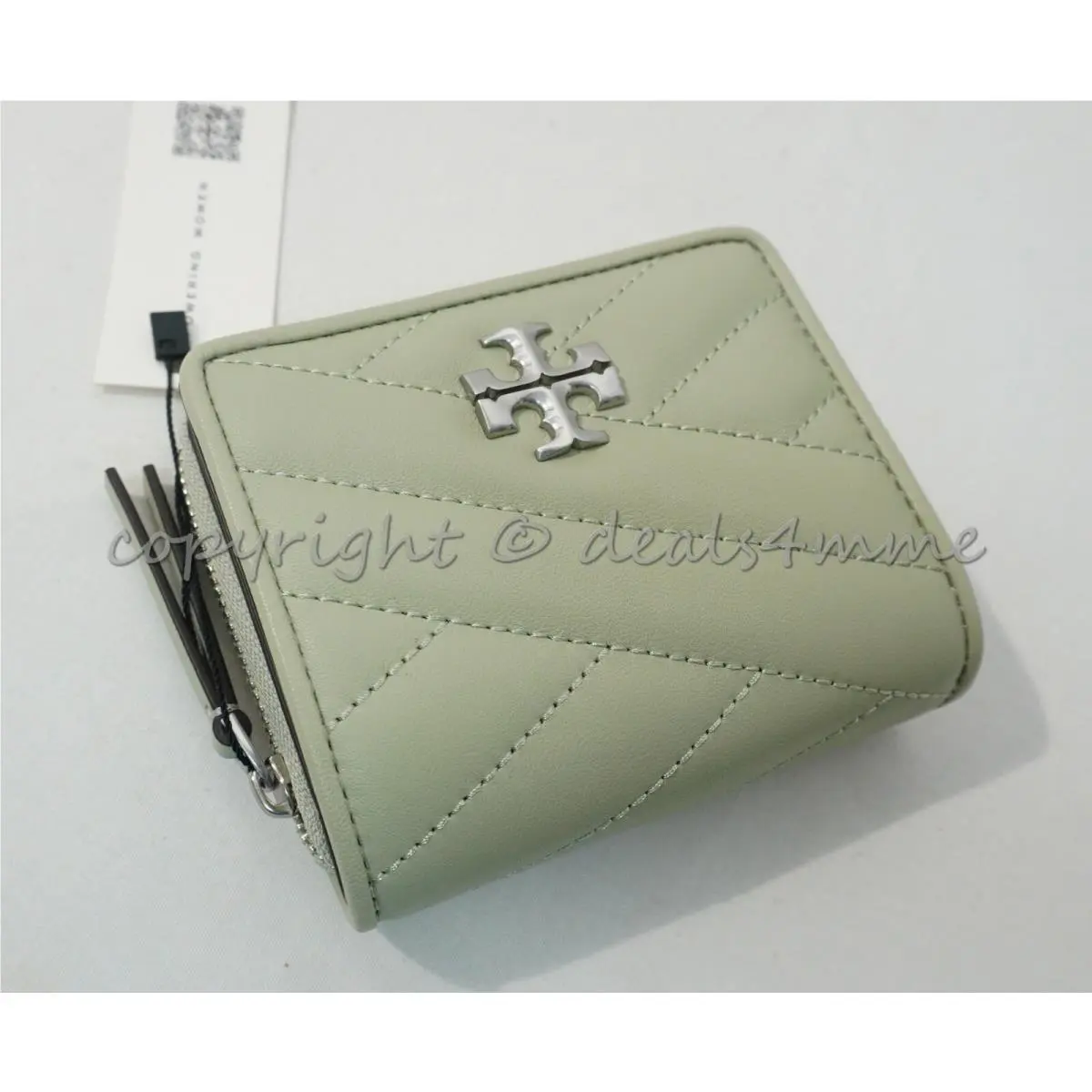 Kira Chevron Shoulder Bag or Continental/bi-fold Wallet in Pine Frost Bi-Fold Wallet by Tory Burch