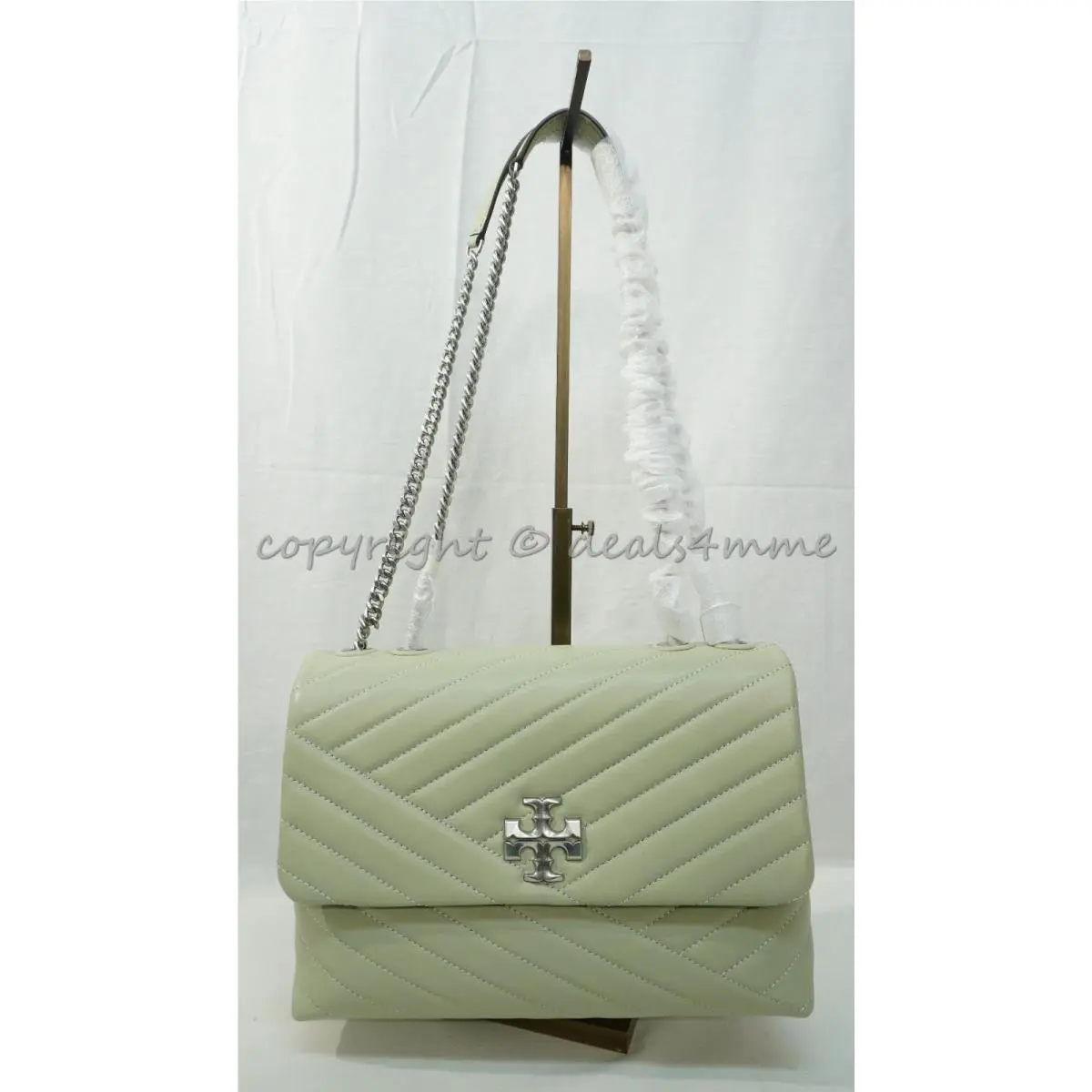 Kira Chevron Shoulder Bag or Continental/bi-fold Wallet in Pine Frost Kira Shoulder Bag by Tory Burch