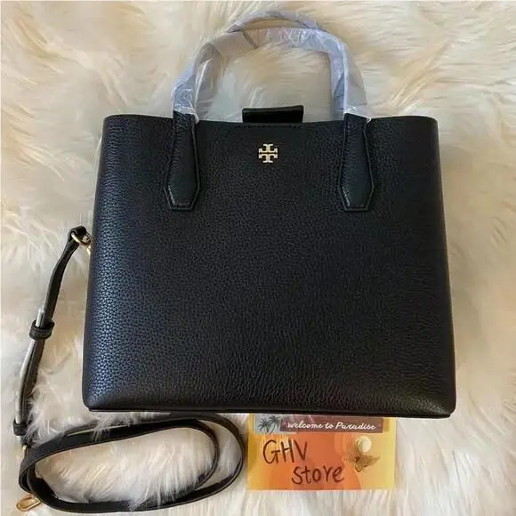 Tory Burch Blake Small Casual Crossbody Pebble Leather Tote Handbag