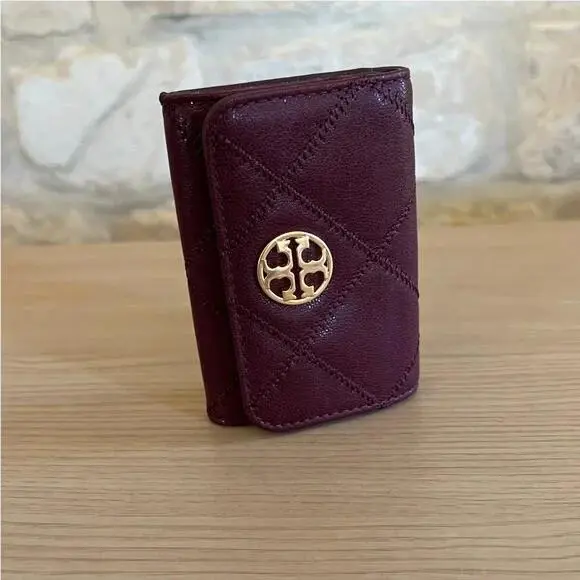 Quilted Claret Wine Bucket Drawstring Bag Handbag / Wallet Option wallet by Tory Burch