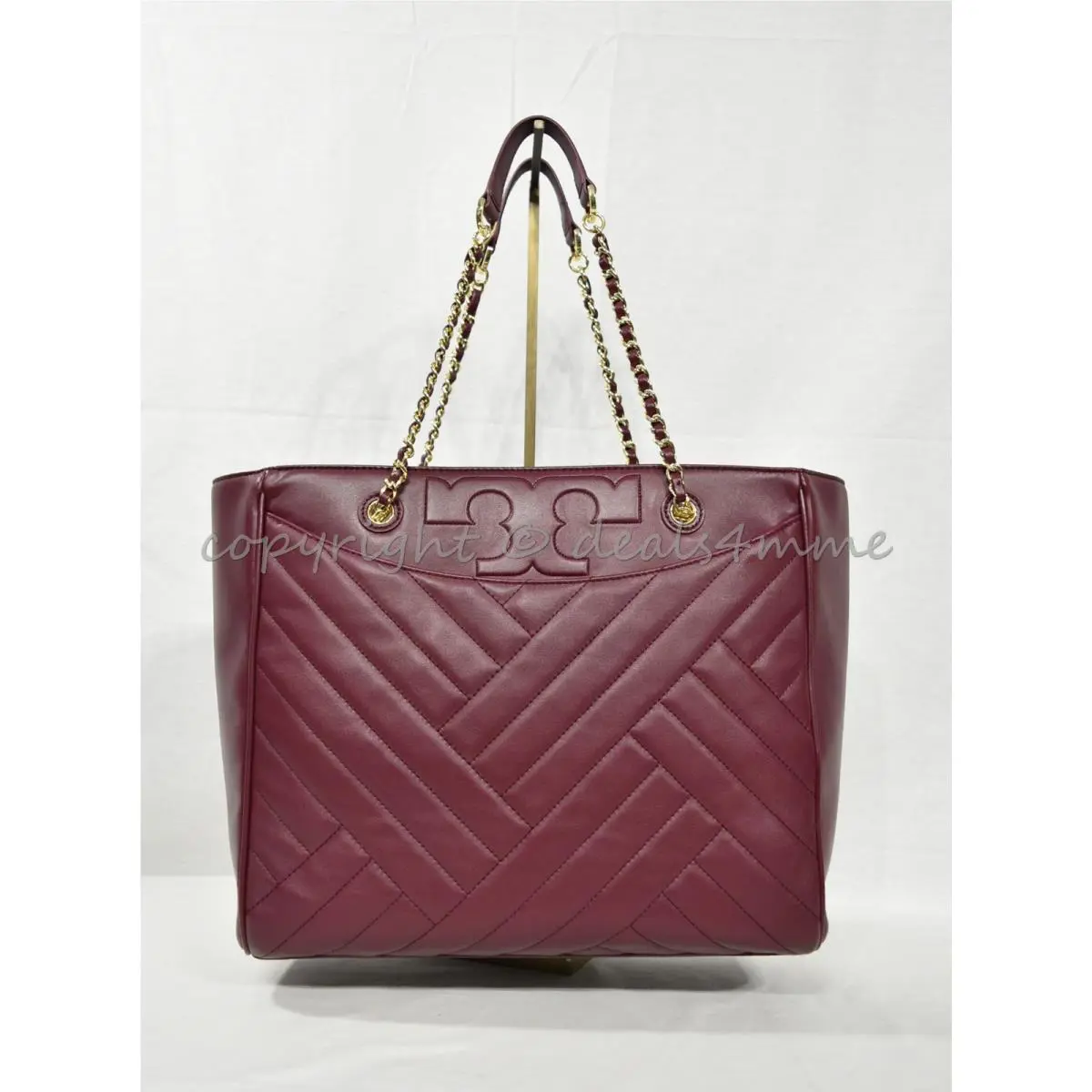 Tory Burch Alexa Flat Quilted Soft Leather Tote/shoulder Bag