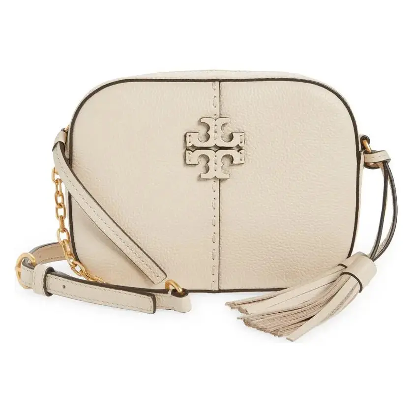 Mcgraw Camera Leather Crossbody Bag Bluestone Brie Off White Brie by Tory Burch