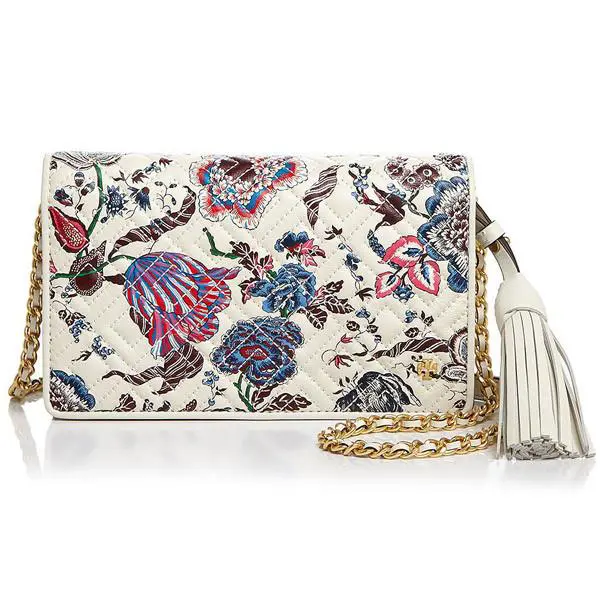 Tory Burch Fleming Printed Wallet Crossbody Happy Times Clutch Woc Bag