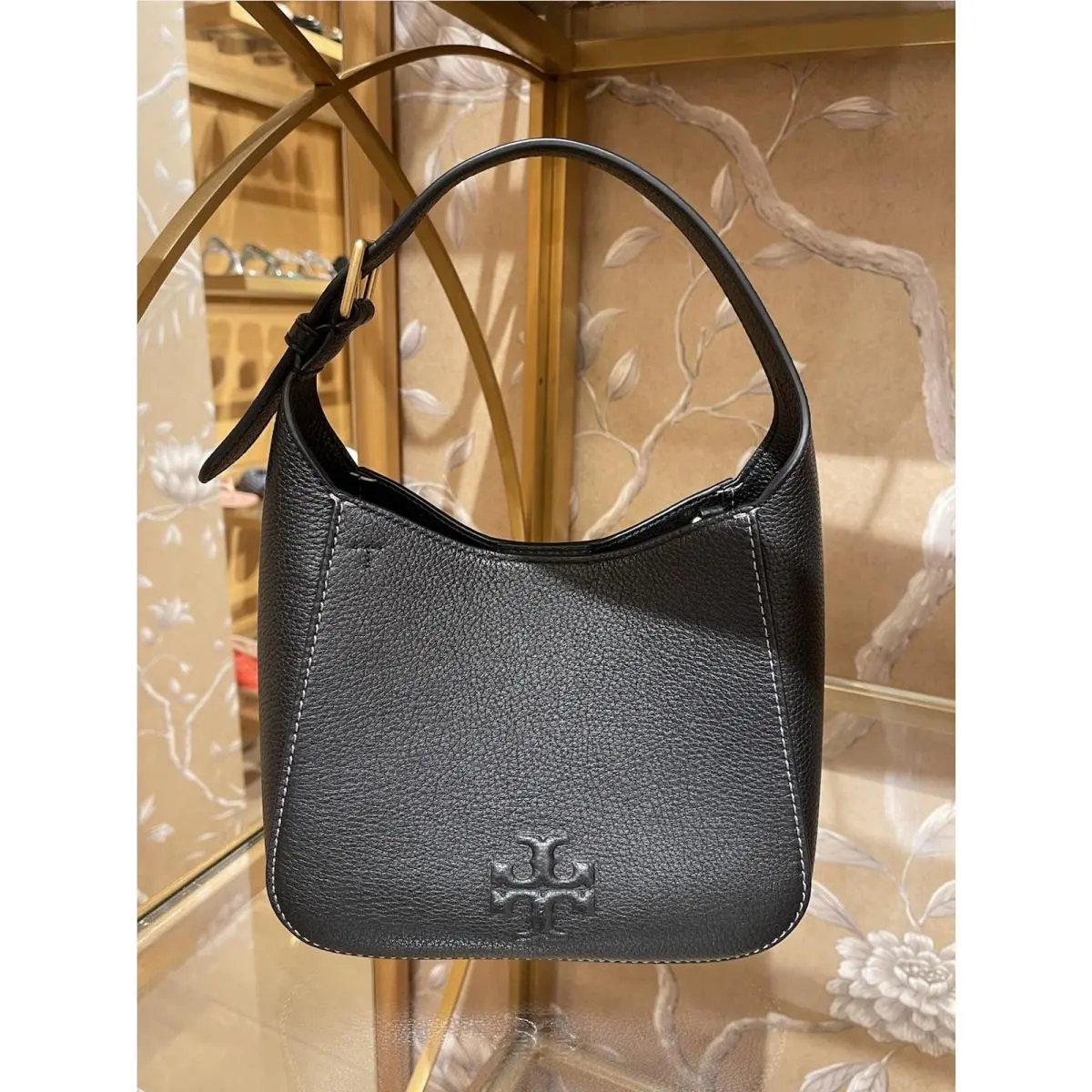 Thea Black Leather Small Bucket Bag Crossbody Purse 144690 by Tory Burch