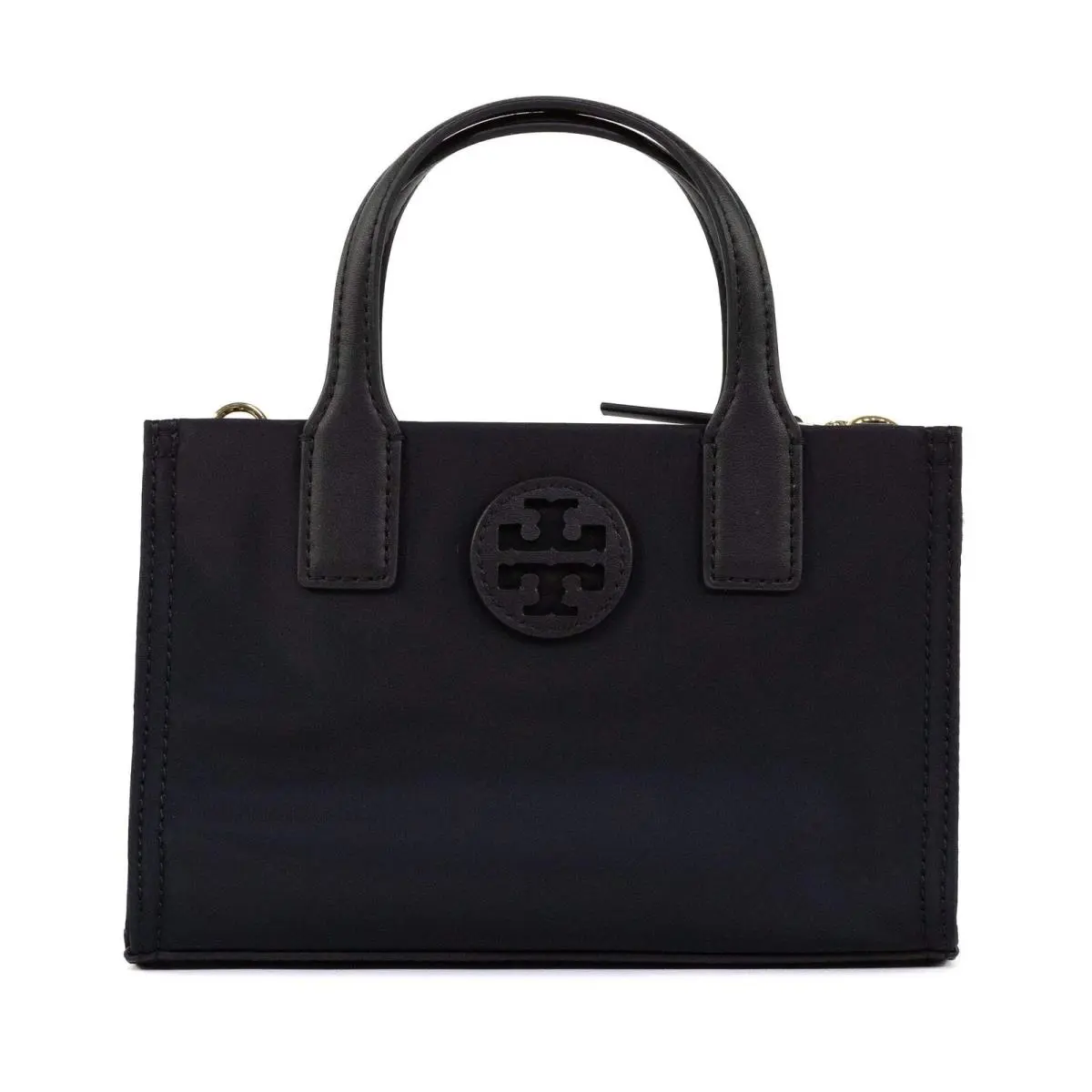 Tory Burch Ella 146437 Women`s Tote Bag Mini - Black Crossbody - Handle/Strap: Black, Hardware: Gold, Exterior: Black