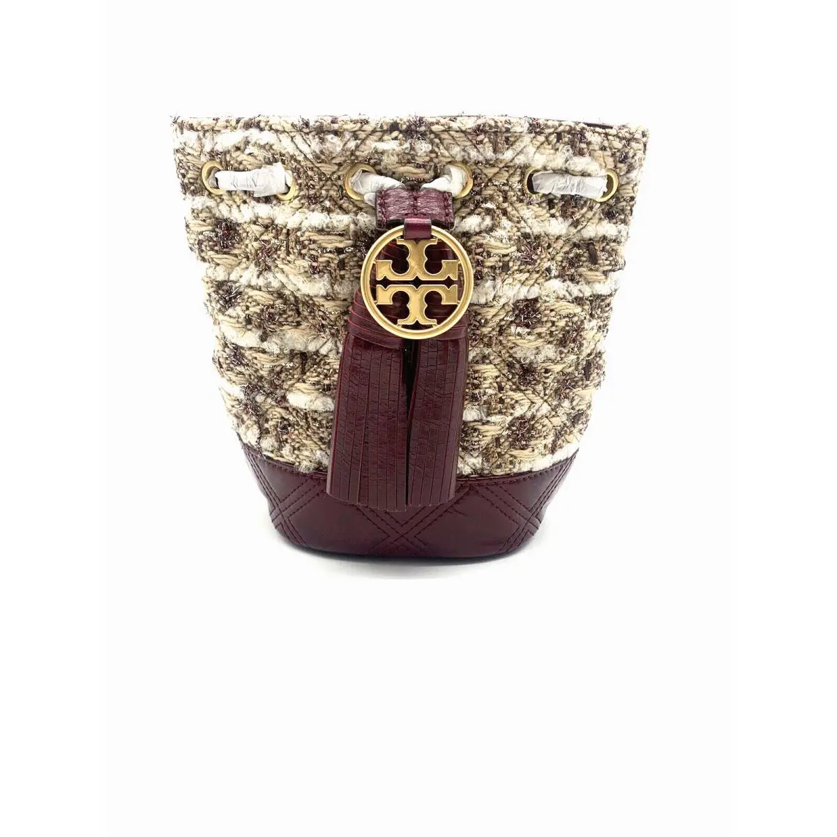 Tory Burch Fleming Soft Tweed Mini Bucket Bag