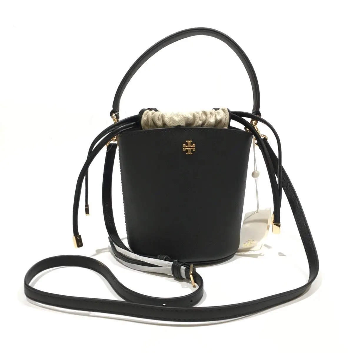 Tory Burch Emerson Mini Bucket Bag / Crossbody -black