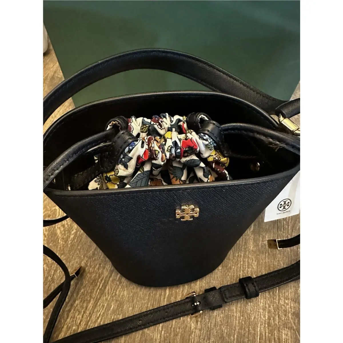 Tory Burch 86077 Women`s Emerson Mini Bucket Bag - Black Crossbody