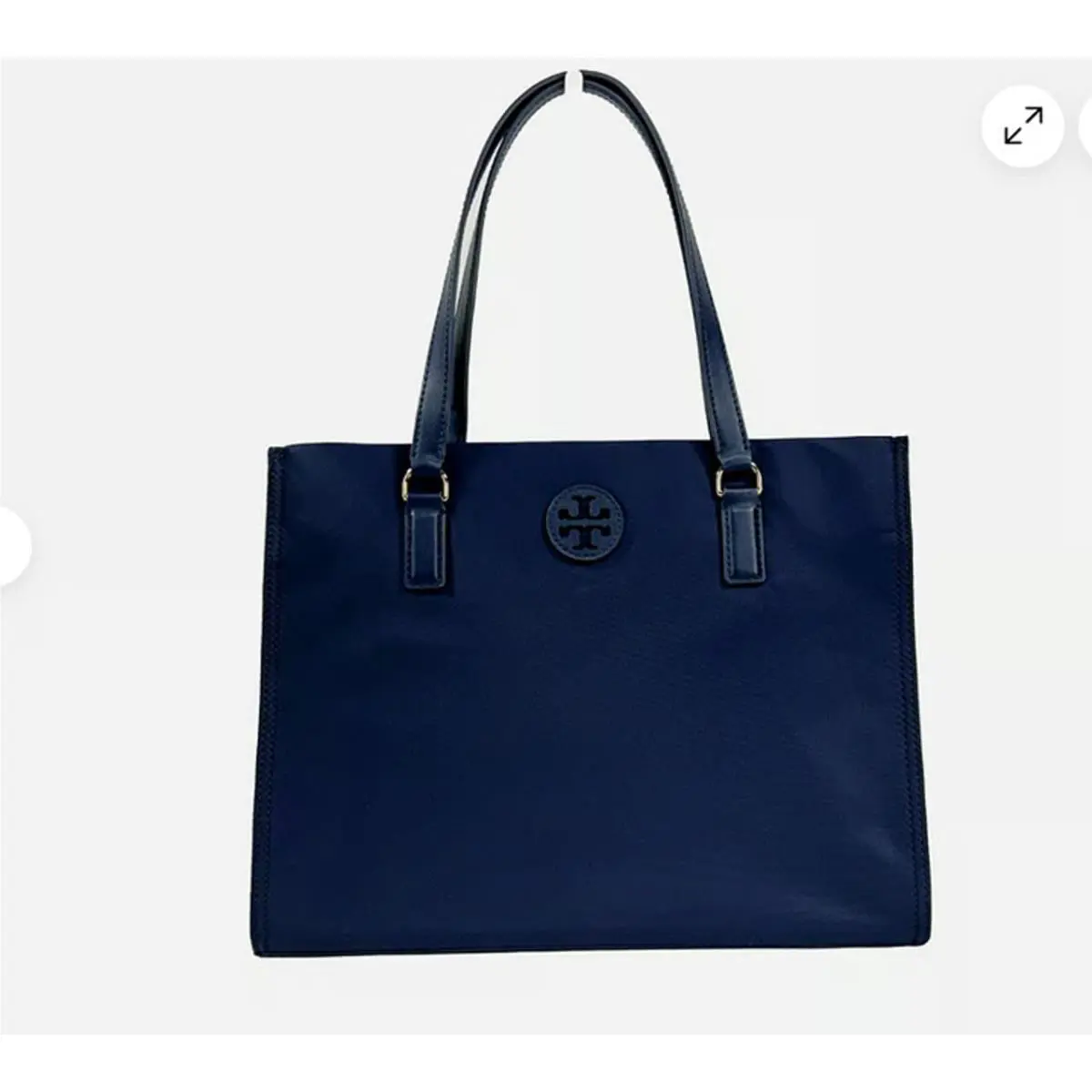 Tory Burch Ella Small Nylon Tote Shoulder Bag Purse Navy