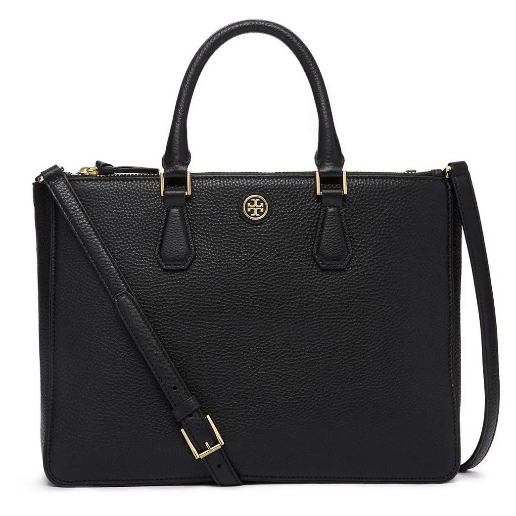 Tory Burch Robinson Pebbled Multi Tote Black Gift Bag -32159769