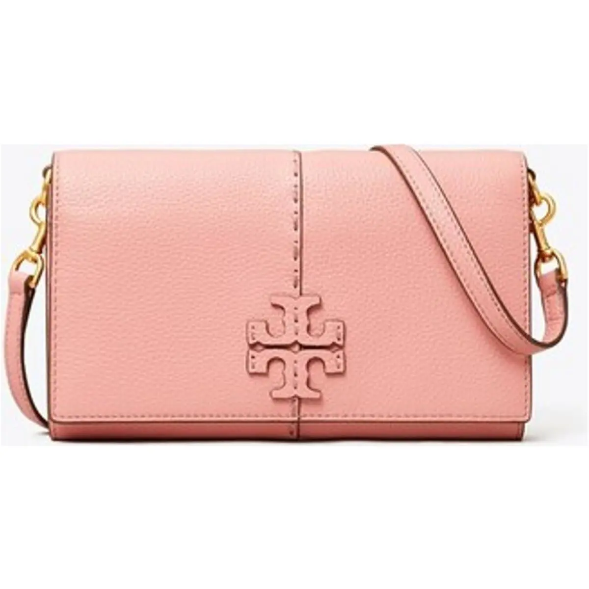 Tory Burch Mcgraw Wallet Crossbody Pink Magnolia Bag Leather Handbag Purse